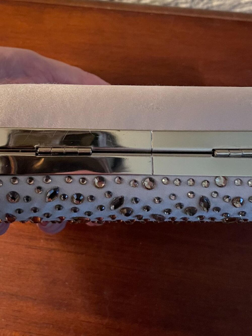 Gold Rhinestone Hard Shell Evening Clutch - Picture 7 of 8